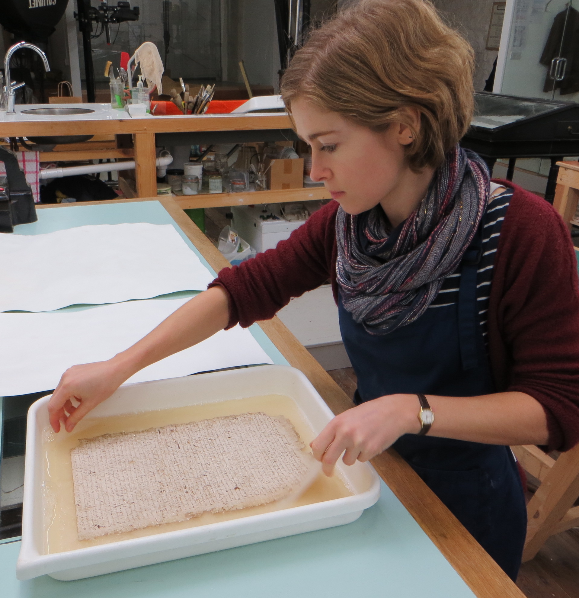 Conservation of the Swarthmore manuscripts (NMCT grant 2009). Image: Library of the Society of Friends.