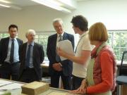 Sabina Pugh and Arthur Green discussing conservation of the Chaucer manuscript.  Image courtesy of the Bodleian Libraries. Sabina Pugh and Arthur Green discussing conservation of the Chaucer manuscript.  Image courtesy of the Bodleian Libraries.