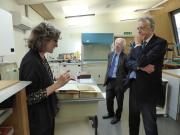 Jane Eagan with NMCT Chairman Lord Egremont (right) and Trustee, Norman James. Image courtesy of the Oxford Conservation Consortium. Jane Eagan with NMCT Chairman Lord Egremont (right) and Trustee, Norman James. Image courtesy of the Oxford Conservation Consortium.