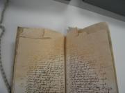 One of the account books before conservation
