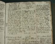 The Lord's Prayer in English and Cornish, from William Borlase's (1695-1772) 'Memorandums relating to the Cornish Tongue'.