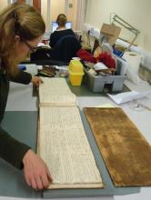 The Scawen mansucript's unusual format makes it difficult to handle.