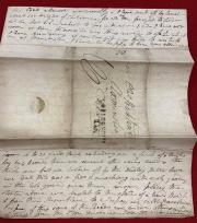 Letter from the Buckland archive showing creases and dirt layers Letter from the Buckland archive showing creases and dirt layers