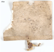 Parchment document of 1639 after conservation.