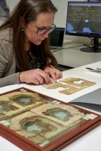 Conservator with unglazed leaf.