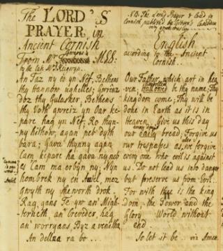 Rare Cornish language manusctipts (NMCT grant 2012). Image: Cornwall Record Office.