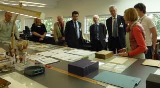 NMCT Trustees at the Bodleian Library in 2015 to see NMCT funded conservation in progress.