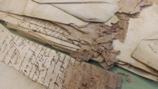 Damaged documents of before conservation